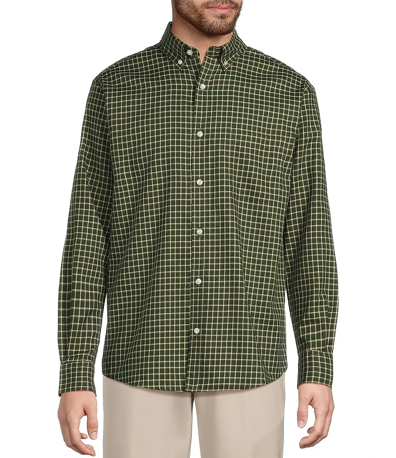 Roundtree & Yorke TravelSmart Easy Care Herringbone Windowpane Sport Shirt