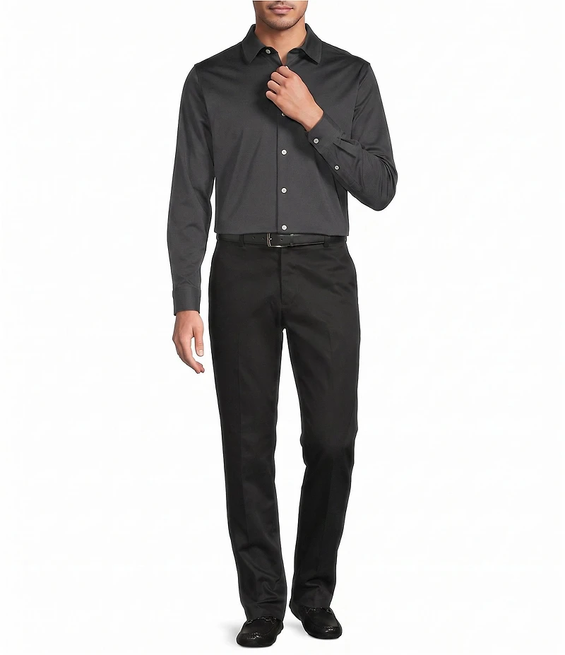 Roundtree & Yorke TravelSmart Easy Care Long Sleeve Solid Button Front Shirt