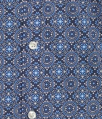 Roundtree & Yorke TravelSmart Easy Care Short Sleeve Diamond Print Poplin Sport Shirt