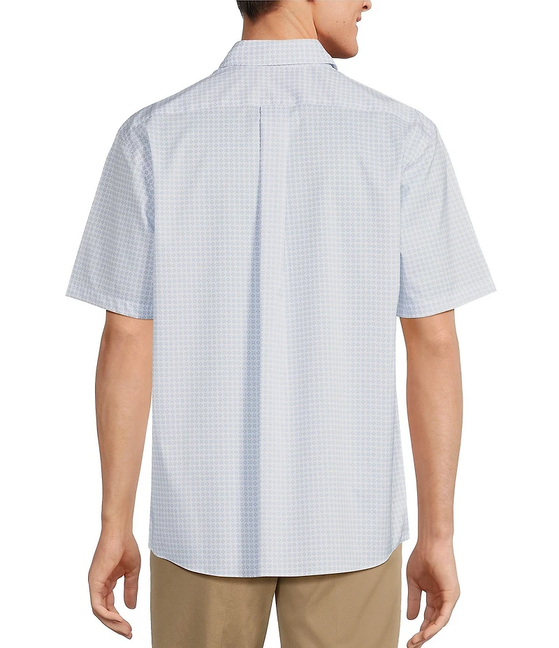 Roundtree & Yorke TravelSmart Easy Care Short Sleeve Geo Print Sport Shirt