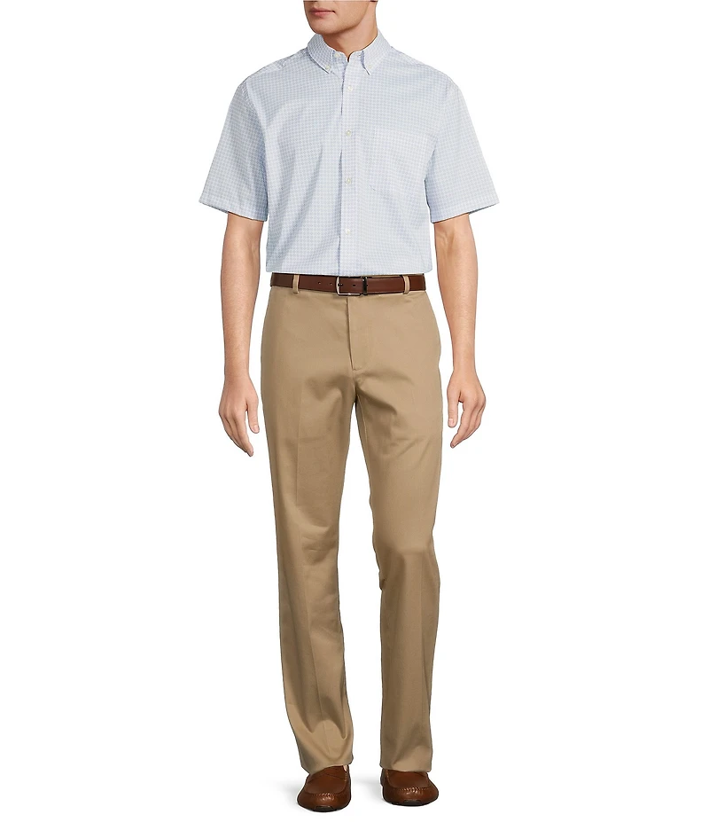 Roundtree & Yorke TravelSmart Easy Care Short Sleeve Geo Print Sport Shirt