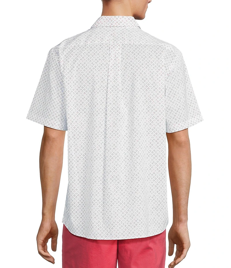 Roundtree & Yorke TravelSmart Easy Care Short Sleeve Arrow Print Sport Shirt