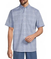 Roundtree & Yorke TravelSmart Easy Care Short Sleeve Large Plaid Poplin Sport Shirt