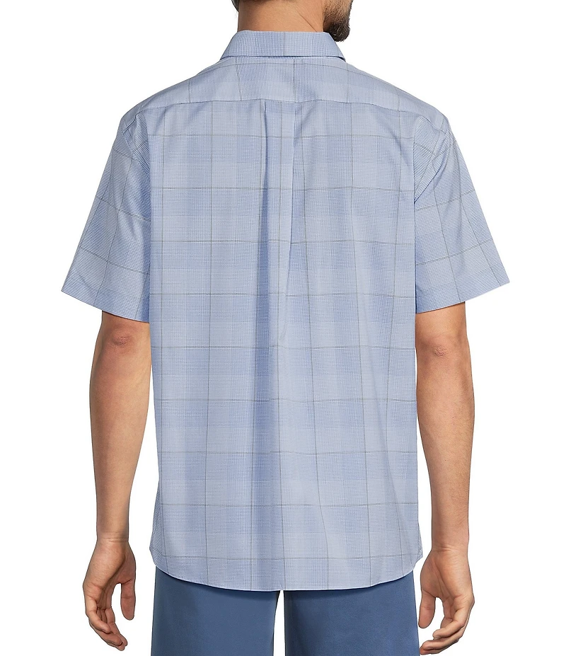 Roundtree & Yorke TravelSmart Easy Care Short Sleeve Large Plaid Poplin Sport Shirt