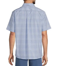 Roundtree & Yorke TravelSmart Easy Care Short Sleeve Large Plaid Poplin Sport Shirt