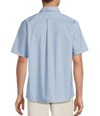 Roundtree & Yorke TravelSmart Easy Care Short Sleeve Poplin Circle Print Sport Shirt