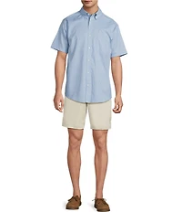 Roundtree & Yorke TravelSmart Easy Care Short Sleeve Poplin Circle Print Sport Shirt