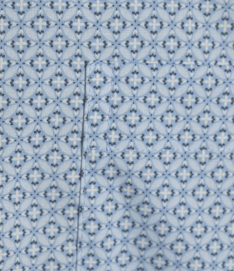 Roundtree & Yorke TravelSmart Easy Care Short Sleeve Poplin Circle Print Sport Shirt