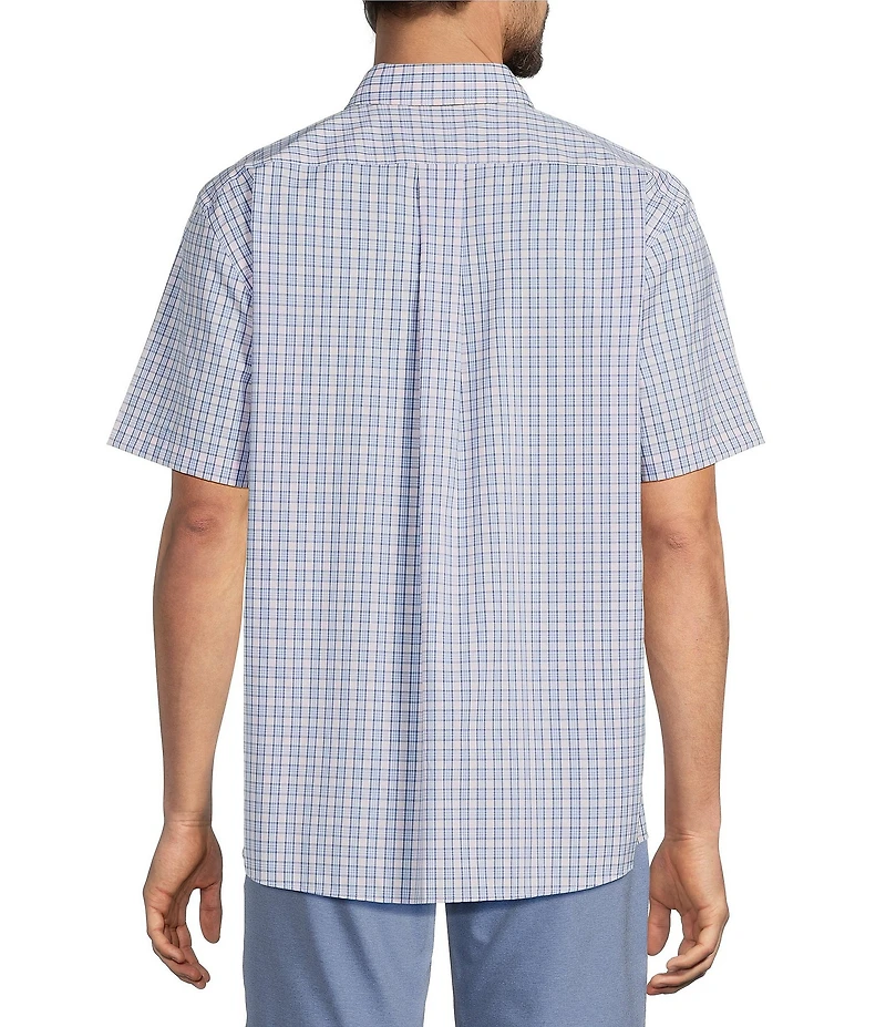 Roundtree & Yorke TravelSmart Easy Care Short Sleeve Small Check Poplin Sport Shirt