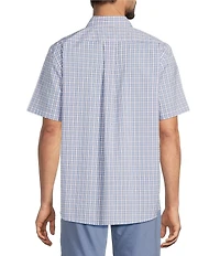 Roundtree & Yorke TravelSmart Easy Care Short Sleeve Small Check Poplin Sport Shirt