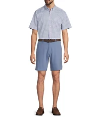 Roundtree & Yorke TravelSmart Easy Care Short Sleeve Small Check Poplin Sport Shirt