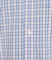 Roundtree & Yorke TravelSmart Easy Care Short Sleeve Small Check Poplin Sport Shirt