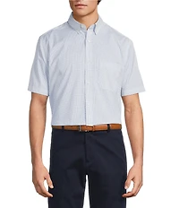 Roundtree & Yorke TravelSmart Easy Care Short Sleeve Small Grid Poplin Sport Shirt