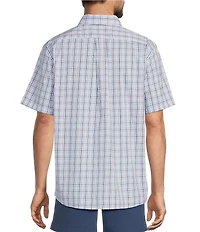 Roundtree & Yorke TravelSmart Easy Care Short Sleeve Plaid Poplin Sport Shirt