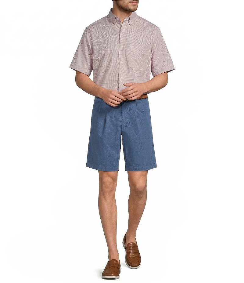 Roundtree & Yorke TravelSmart Easy Care Short Sleeve Solid Dobby Sport Shirt