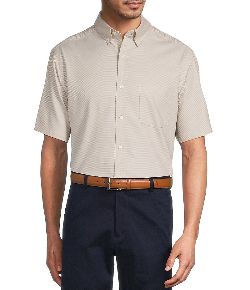 Roundtree & Yorke TravelSmart Easy Care Short Sleeve Solid Dobby Sport Shirt