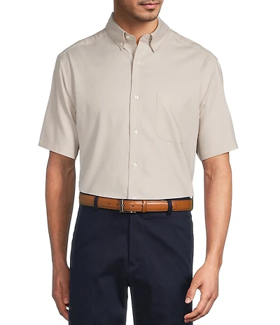 Roundtree & Yorke TravelSmart Easy Care Short Sleeve Solid Dobby Sport Shirt