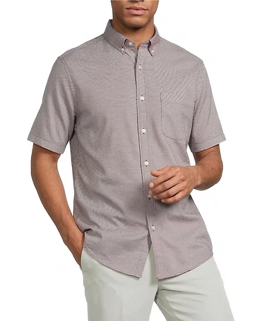 Roundtree & Yorke TravelSmart Easy Care Short Sleeve Solid Dobby Sport Shirt