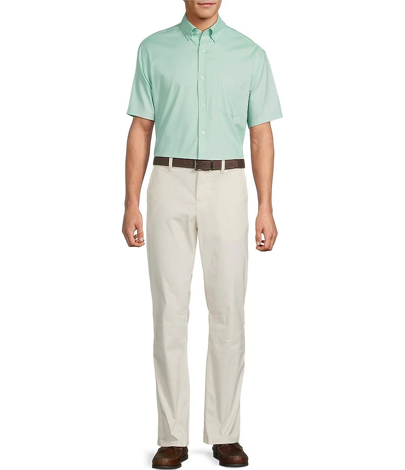 Roundtree & Yorke TravelSmart Easy Care Short Sleeve Solid Twill Sport Shirt