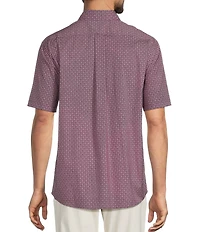 Roundtree & Yorke TravelSmart Easy Care Short Sleeve Star Print Poplin Sport Shirt