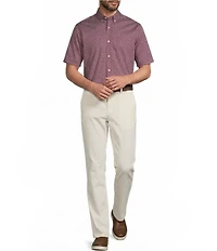 Roundtree & Yorke TravelSmart Easy Care Short Sleeve Star Print Poplin Sport Shirt