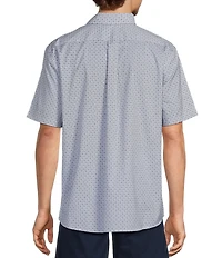 Roundtree & Yorke TravelSmart Easy Care Short Sleeve Star Print Poplin Sport Shirt