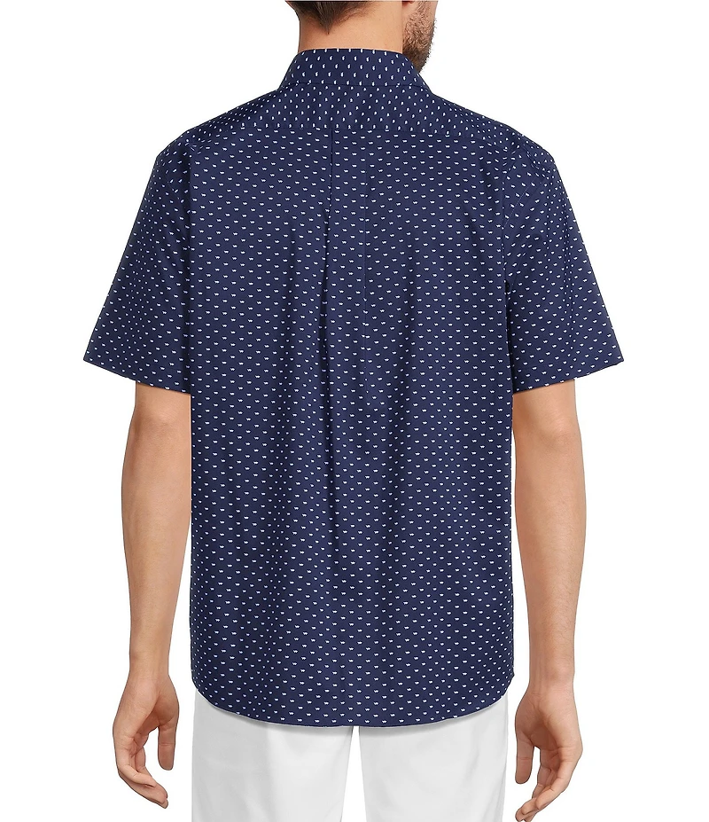 Roundtree & Yorke TravelSmart Easy Care Short Sleeve Turtle Print Sport Shirt