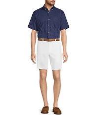 Roundtree & Yorke TravelSmart Easy Care Short Sleeve Turtle Print Sport Shirt