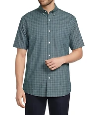 Roundtree & Yorke TravelSmart Easy Care Twill Small Plaid Sport Shirts