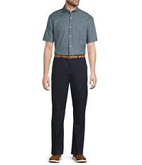 Roundtree & Yorke TravelSmart Easy Care Twill Small Plaid Sport Shirts