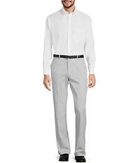 Roundtree & Yorke TravelSmart Flat Front Classic Fit Textured Dress Pants