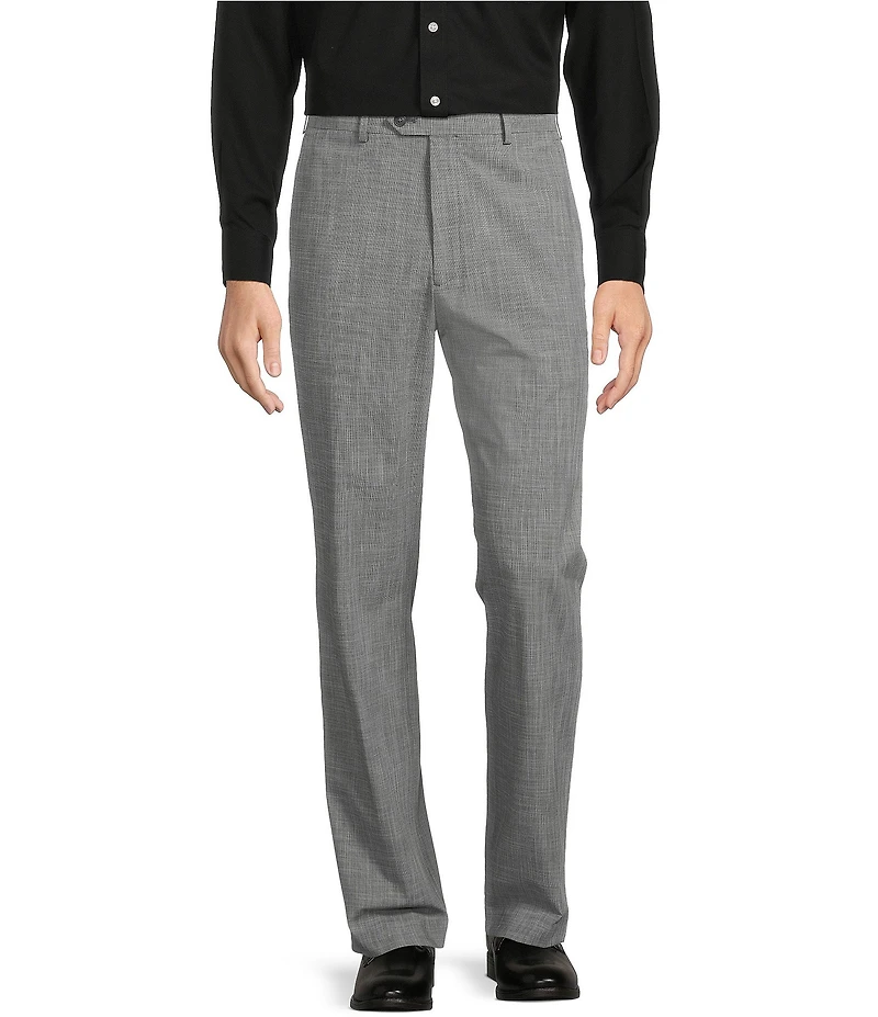 Roundtree & Yorke TravelSmart Flat Front Classic Fit Textured Dress Pants