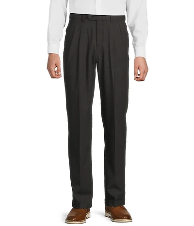Roundtree & Yorke TravelSmart Luxury Gabardine Ultimate Comfort Classic Fit Non-Iron Flat Front Dress Pants