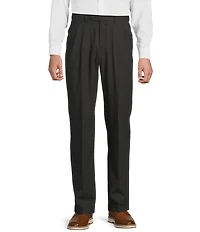 Roundtree & Yorke TravelSmart Luxury Gabardine Ultimate Comfort Classic Fit Non-Iron Flat Front Dress Pants