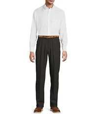 Roundtree & Yorke TravelSmart Luxury Gabardine Ultimate Comfort Classic Fit Non-Iron Flat Front Dress Pants