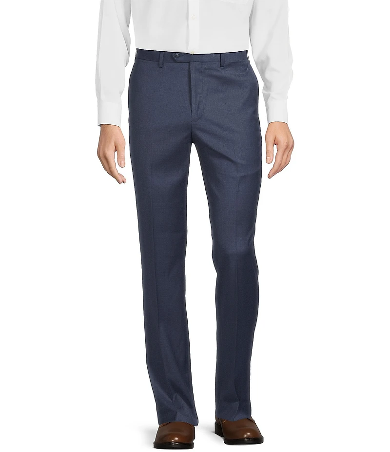 Roundtree & Yorke TravelSmart Luxury Gabardine Ultimate Comfort Classic Fit Non-Iron Flat Front Dress Pants