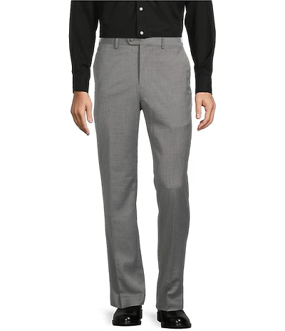 Roundtree & Yorke TravelSmart Luxury Gabardine Ultimate Comfort Classic Fit Non-Iron Flat Front Dress Pants
