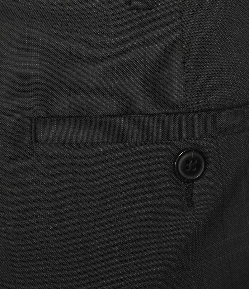 Roundtree & Yorke TravelSmart Luxury Gabardine Ultimate Comfort Classic Fit Non-Iron Flat Front Plaid Dress Pants