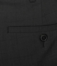 Roundtree & Yorke TravelSmart Luxury Gabardine Ultimate Comfort Classic Fit Non-Iron Flat Front Plaid Dress Pants