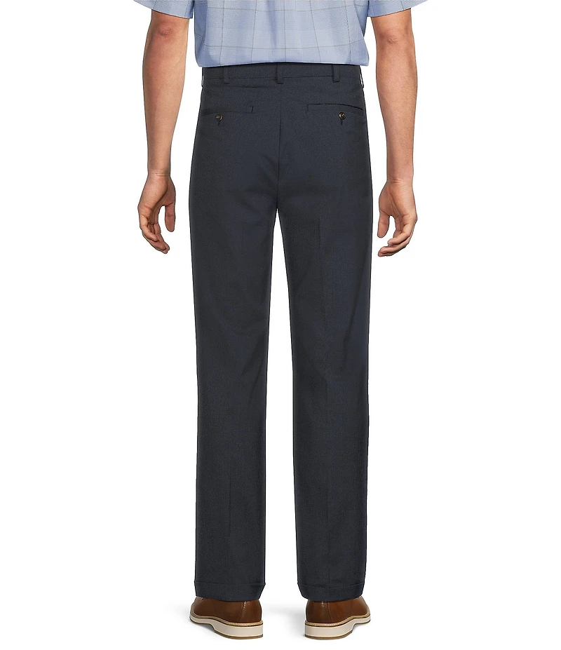 Roundtree & Yorke TravelSmart Luxury Gabardine Ultimate Comfort Classic Fit Non-Iron Pleated Houndstooth Dress Pants