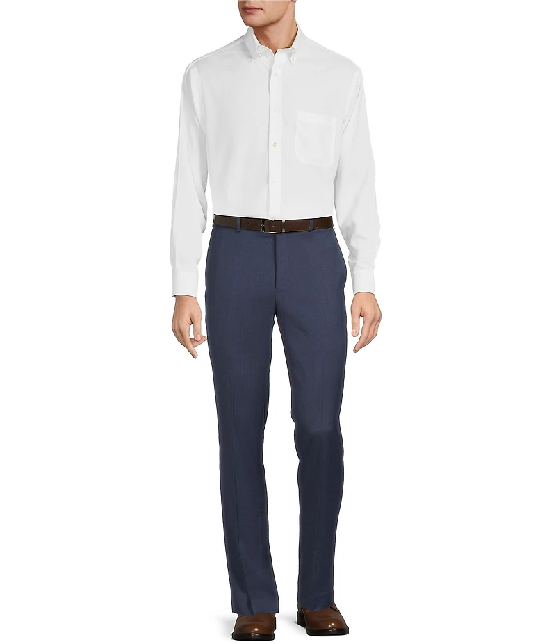 Roundtree & Yorke TravelSmart Luxury Gabardine Ultimate Comfort Straight Fit Non-Iron Flat Front Dress Pants