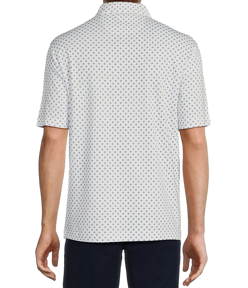 Roundtree & Yorke TravelSmart Short Sleeve Geo Printed Polo Shirt