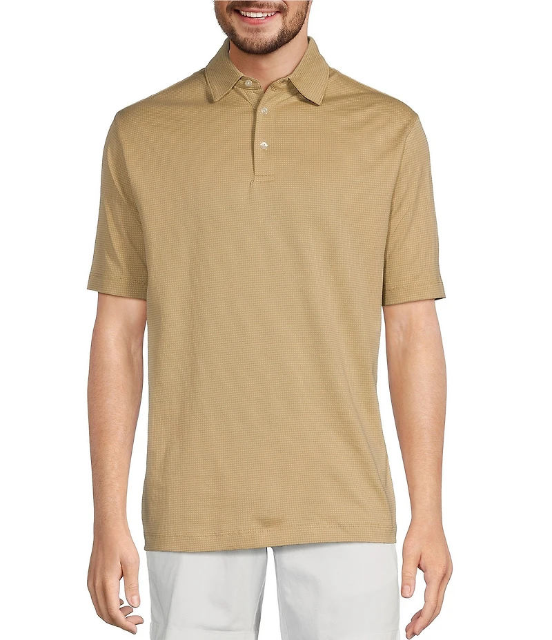 Roundtree & Yorke TravelSmart Short Sleeve Non-Solid Solid Jacquard Polo Shirt