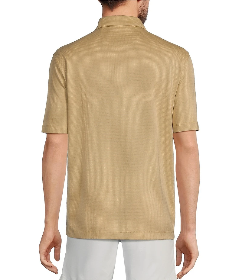 Roundtree & Yorke TravelSmart Short Sleeve Non-Solid Solid Jacquard Polo Shirt