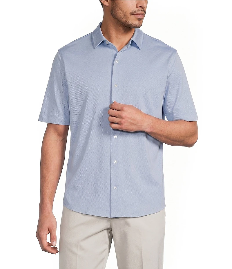 Roundtree & Yorke TravelSmart Short Sleeve Solid/Non-Solid Button Front Shirt