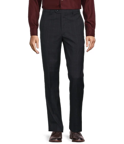 Roundtree & Yorke TravelSmart Straight Fit Plaid Dress Pants