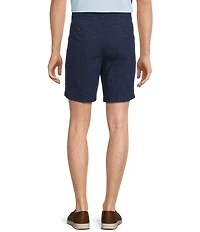 Roundtree & Yorke True Blue 8#double; Inseam Classic Flat Front Crosshatch Texture Pull On Shorts