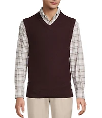 Roundtree & Yorke V-Neck Solid Textured Sweater Vest