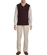 Roundtree & Yorke V-Neck Solid Textured Sweater Vest