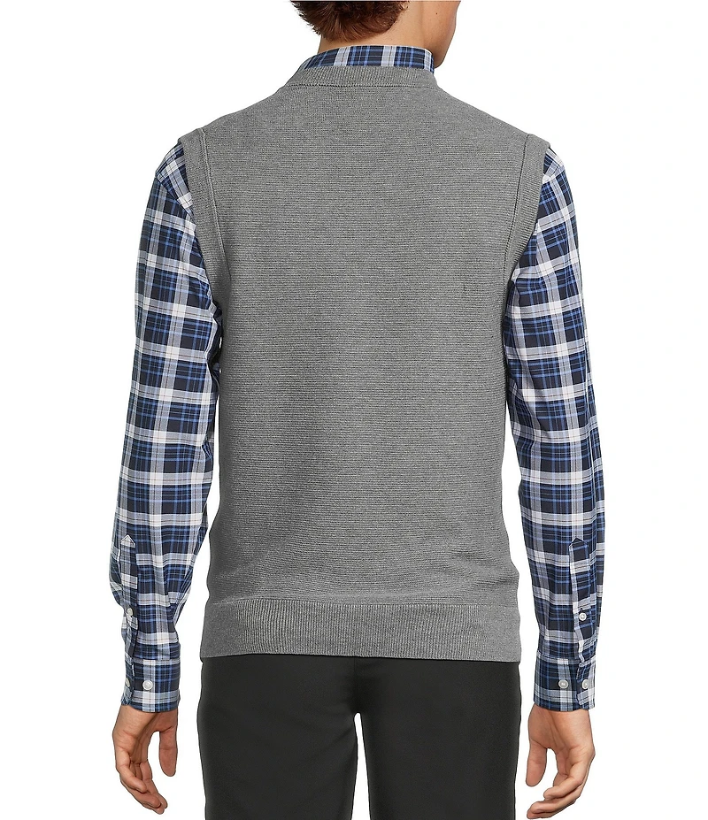 Roundtree & Yorke V-Neck Solid Textured Sweater Vest